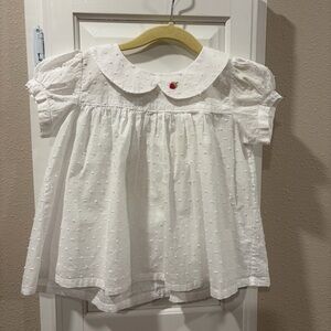 Sew Heritage England White girls Shirt with Peter Pan Collar